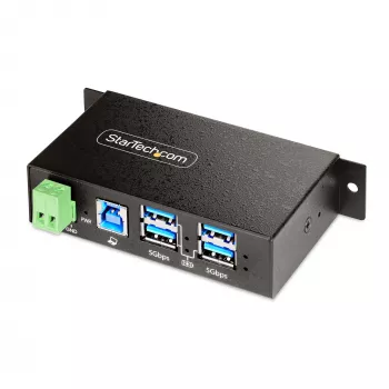 Hub de interfaces StarTech.com 5G4AINDRM-USB-A-HUB USB 3.2 Gen 1 (3.1 Gen 1) Type-B 5000 Mbit/s negro
