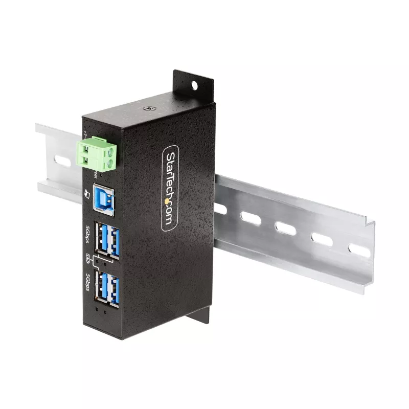 Hub de interfaces StarTech.com 5G4AINDRM-USB-A-HUB USB 3.2 Gen 1 (3.1 Gen 1) Type-B 5000 Mbit/s negro