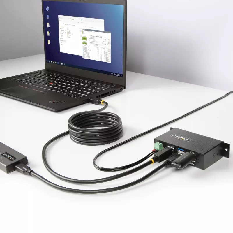 Hub de interfaces StarTech.com 5G4AINDRM-USB-A-HUB USB 3.2 Gen 1 (3.1 Gen 1) Type-B 5000 Mbit/s negro
