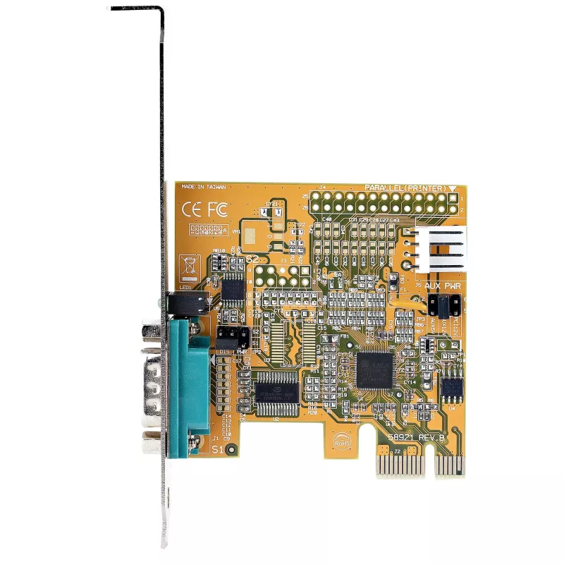Tarjeta serie PCI Express StarTech.com, tarjeta de interfaz serie PCIe a RS232 (DB9), tarjeta serie para PC con UART 16C1050, soportes estándar o de perfil bajo, retención COM, Windows y Linux