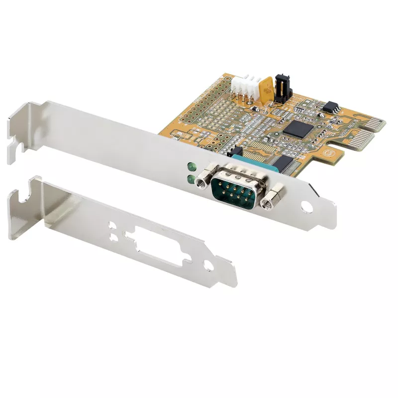 Tarjeta serie PCI Express StarTech.com, tarjeta de interfaz serie PCIe a RS232 (DB9), tarjeta serie para PC con UART 16C1050, soportes estándar o de perfil bajo, retención COM, Windows y Linux