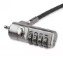 Candado de cable para portátil StarTech.com de 6.5ft (2m) – candado de seguridad de cable con combinación de 4 dígitos para portátil/sobremesa para dispositivos/ordenadores/monitores con ranura K – candado de cable de acero con recubrimiento de vinilo portátil y antirrobo