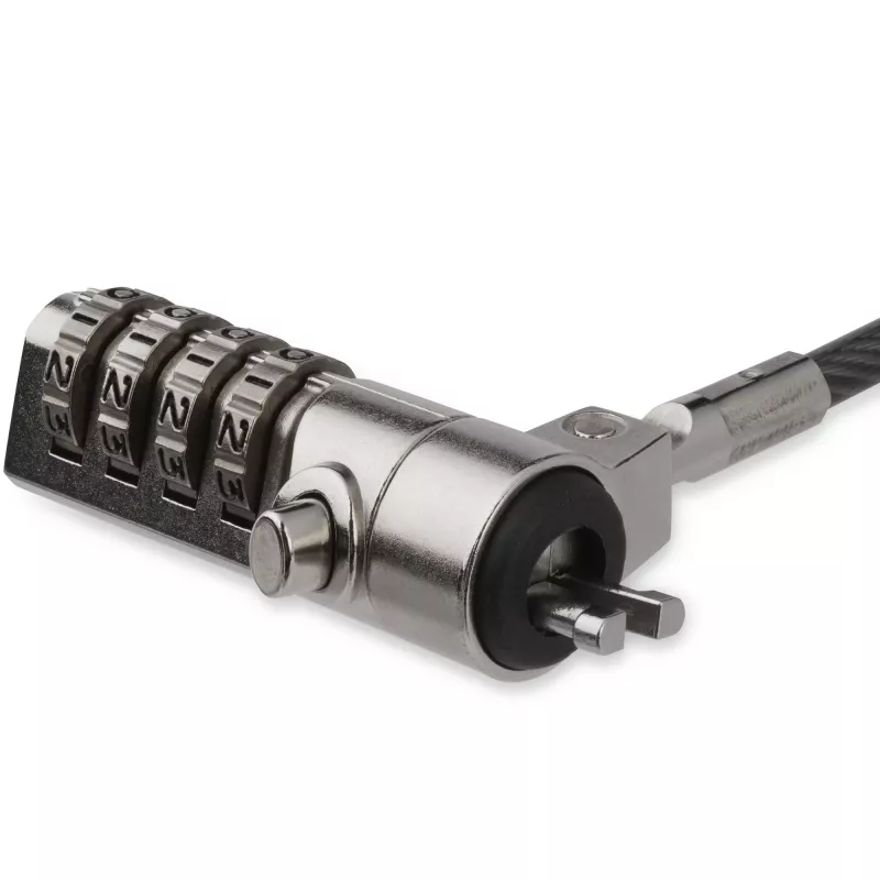 Candado de cable para portátil StarTech.com de 6.5ft (2m) – candado de seguridad de cable con combinación de 4 dígitos para portátil/sobremesa para dispositivos/ordenadores/monitores con ranura K – candado de cable de acero con recubrimiento de vinilo portátil y antirrobo