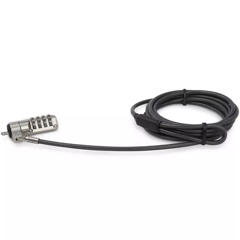 Candado de cable para portátil StarTech.com de 6.5ft (2m) – candado de seguridad de cable con combinación de 4 dígitos para portátil/sobremesa para dispositivos/ordenadores/monitores con ranura K – candado de cable de acero con recubrimiento de vinilo portátil y antirrobo