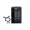 QNAP 2 bahías USB Type-C almacenamiento conectado directamente con RAID por hardware | TR-002 | Micro | 6 GB | Negro