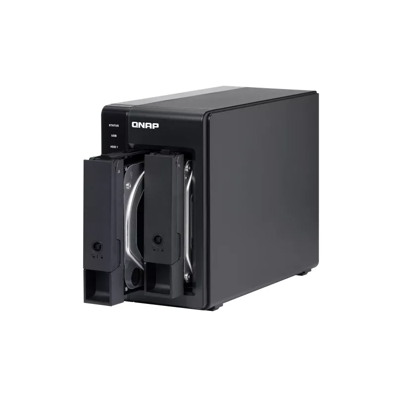 QNAP 2 bahías USB Type-C almacenamiento conectado directamente con RAID por hardware | TR-002 | Micro | 6 GB | Negro