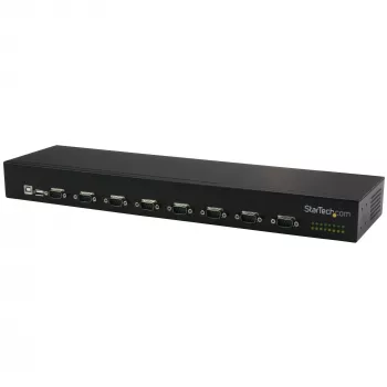 Hub adaptador USB a serie de 8 puertos StarTech.com, USB 2.0, serie, negro, aluminio, 36 W, 100 - 240 V