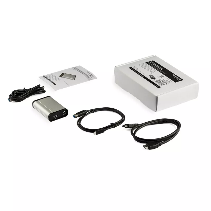 StarTech.com Grabadora de vídeo HDMI a USB-C, 1080p, 60fps – UVC – Captura/streaming en directo externa USB 3.0 Type-C – Adaptador grabador de audio/vídeo HDMI – Compatible con USB-C/USB-A/Thunderbolt 3 – TAA