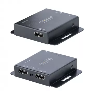 StarTech.com Extensor HDMI 4K sobre cable Ethernet CAT6/CAT5, extensor de vídeo 4K 30Hz o 1080p 60Hz, HDMI sobre cable Ethernet, kit transmisor y receptor HDMI, mando a distancia IR