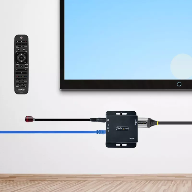 StarTech.com Extensor HDMI 4K sobre cable Ethernet CAT6/CAT5, extensor de vídeo 4K 30Hz o 1080p 60Hz, HDMI sobre cable Ethernet, kit transmisor y receptor HDMI, mando a distancia IR
