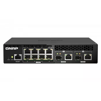 QNAP QSW-M2108R-2C Switch de red Gestionado L2 2.5G Ethernet (100/1000/2500) Power over Ethernet (PoE) Negro
