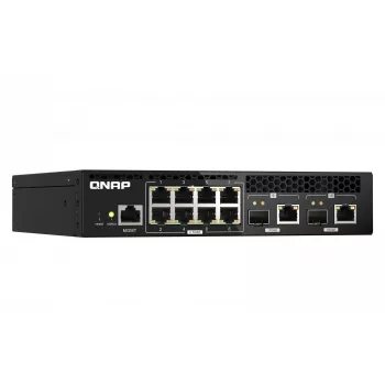 QNAP QSW-M2108R-2C Switch de red Gestionado L2 2.5G Ethernet (100/1000/2500) Power over Ethernet (PoE) Negro