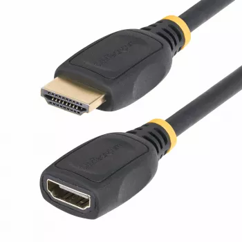 StarTech.com Cable de extensión HDMI 2.0 de 1 m, cable HDMI High Speed portsaver, 4K 60Hz, cable adaptador de extensión HDMI macho a hembra, cable de extensión HDMI, M/H