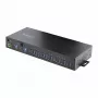StarTech.com Hub USB industrial de 16 puertos 5Gbps con fuente de alimentación, carcasa metálica, montable, protección ESD, alimentación por regletas, función de carga USB, conmutador dual-host – TAA