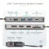 StarTech.com Adaptador multipuerto USB-C para triple monitor, Dual 4K 60 Hz + 4K 30 Hz HDMI y DisplayPort, hub USB de 4 puertos, 100 W PD Pass-Through, GbE, lector de tarjetas SD/MicroSD