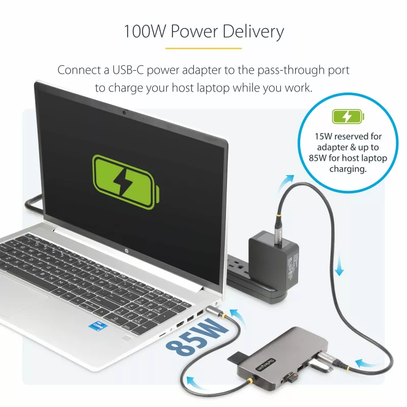 StarTech.com Adaptador multipuerto USB-C para triple monitor, Dual 4K 60 Hz + 4K 30 Hz HDMI y DisplayPort, hub USB de 4 puertos, 100 W PD Pass-Through, GbE, lector de tarjetas SD/MicroSD
