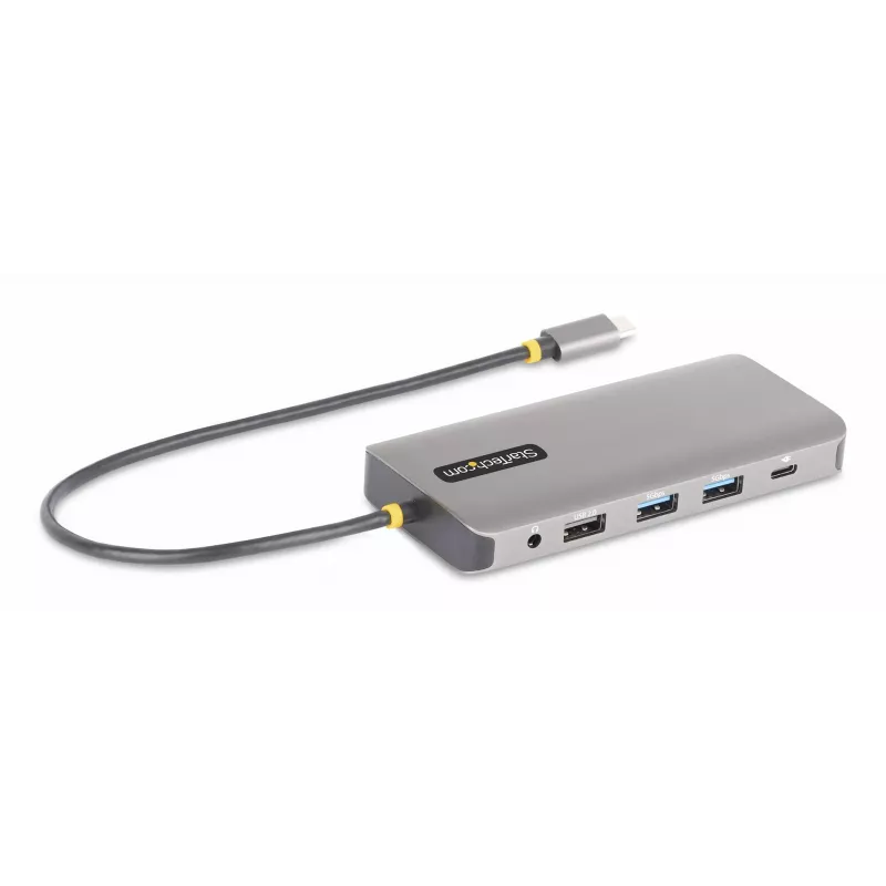 StarTech.com Adaptador multipuerto USB-C para triple monitor, Dual 4K 60 Hz + 4K 30 Hz HDMI y DisplayPort, hub USB de 4 puertos, 100 W PD Pass-Through, GbE, lector de tarjetas SD/MicroSD