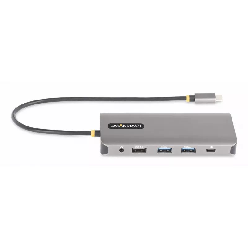 StarTech.com Adaptador multipuerto USB-C para triple monitor, Dual 4K 60 Hz + 4K 30 Hz HDMI y DisplayPort, hub USB de 4 puertos, 100 W PD Pass-Through, GbE, lector de tarjetas SD/MicroSD