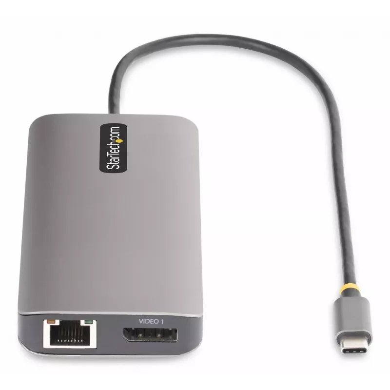 StarTech.com Adaptador multipuerto USB-C para triple monitor, Dual 4K 60 Hz + 4K 30 Hz HDMI y DisplayPort, hub USB de 4 puertos, 100 W PD Pass-Through, GbE, lector de tarjetas SD/MicroSD