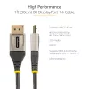 StarTech.com Cable DisplayPort 1.4 de 1ft (30cm) - 8K 60Hz HDR10 - Vídeo Ultra HD 4K 120Hz - Cable DP 1.4 - Para monitores/pantallas - Cable DisplayPort a DisplayPort - M/M