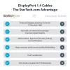 StarTech.com Cable DisplayPort 1.4 de 1ft (30cm) - 8K 60Hz HDR10 - Vídeo Ultra HD 4K 120Hz - Cable DP 1.4 - Para monitores/pantallas - Cable DisplayPort a DisplayPort - M/M