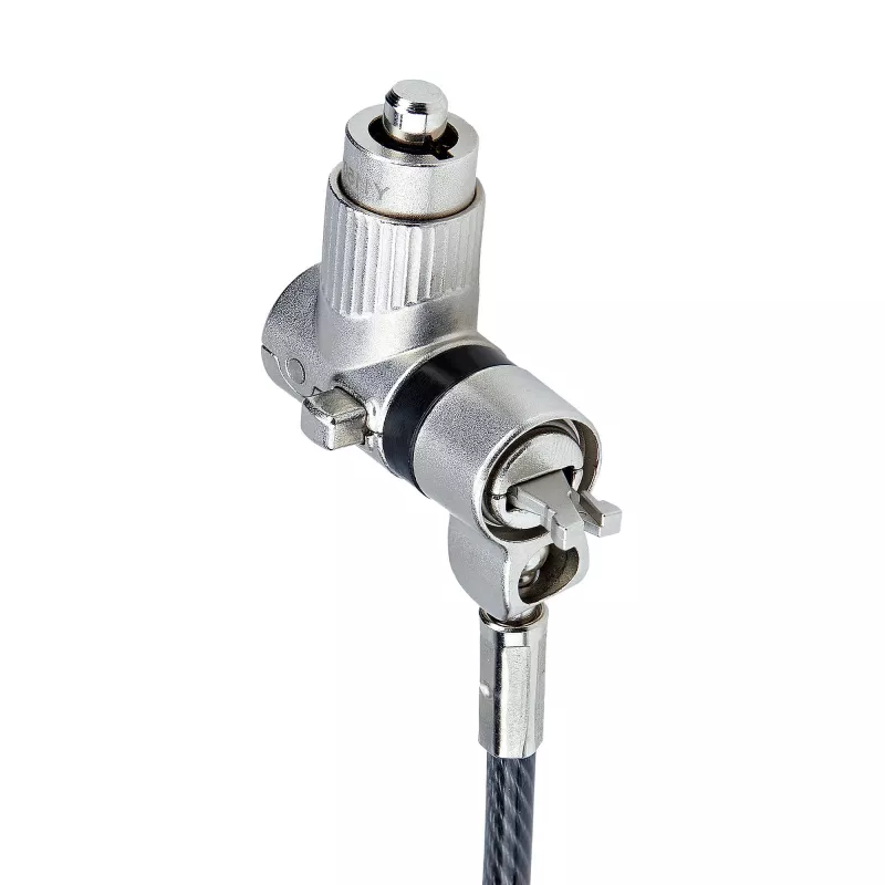 StarTech.com Candado universal para portátil 3 en 1 de 6.6ft (2m), cable de seguridad con llave maestra, seguridad informática, compatible con Noble Wedge®/Nano/K-Slot; cable antirrobo resistente a cortes