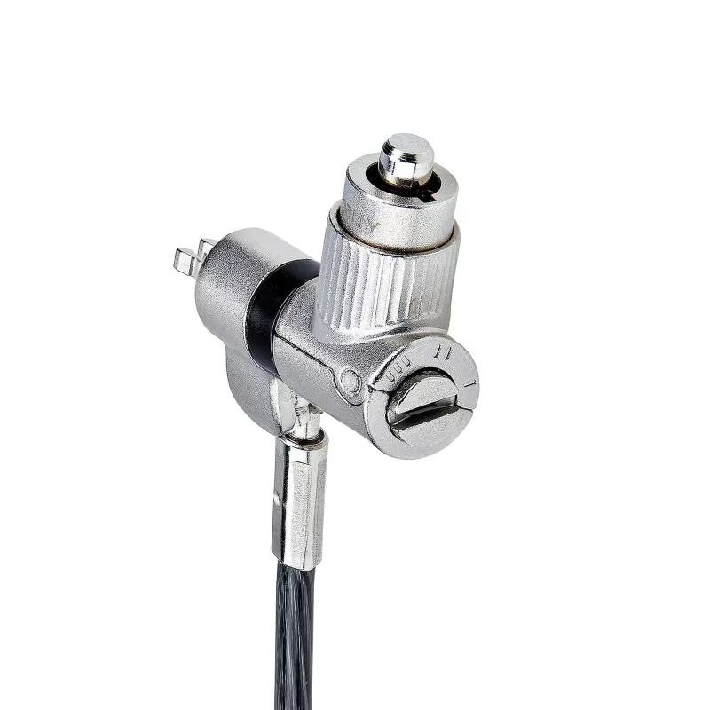 StarTech.com Candado universal para portátil 3 en 1 de 6.6ft (2m), cable de seguridad con llave maestra, seguridad informática, compatible con Noble Wedge®/Nano/K-Slot; cable antirrobo resistente a cortes