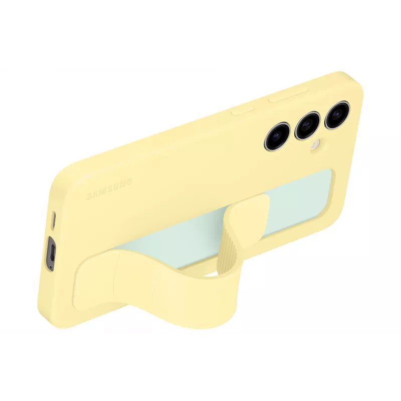 Funda Samsung Galaxy S24 FE Monochromatic amarilla con soporte de mesa