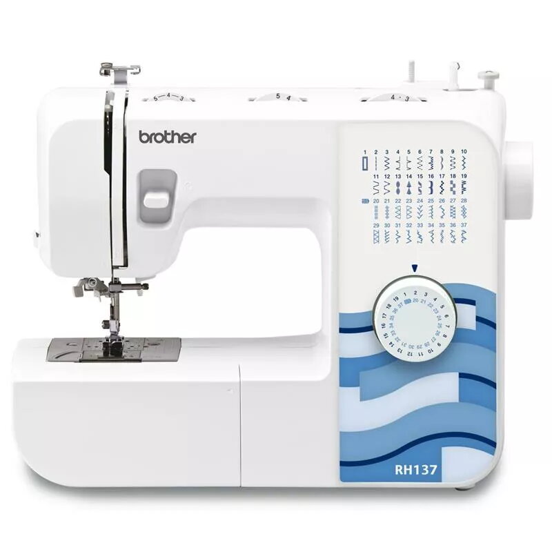 Máquina de coser Brother RH137 — 37 puntadas, longitud de puntada 4 mm, ancho de puntada 5 mm, fácil de transportar
