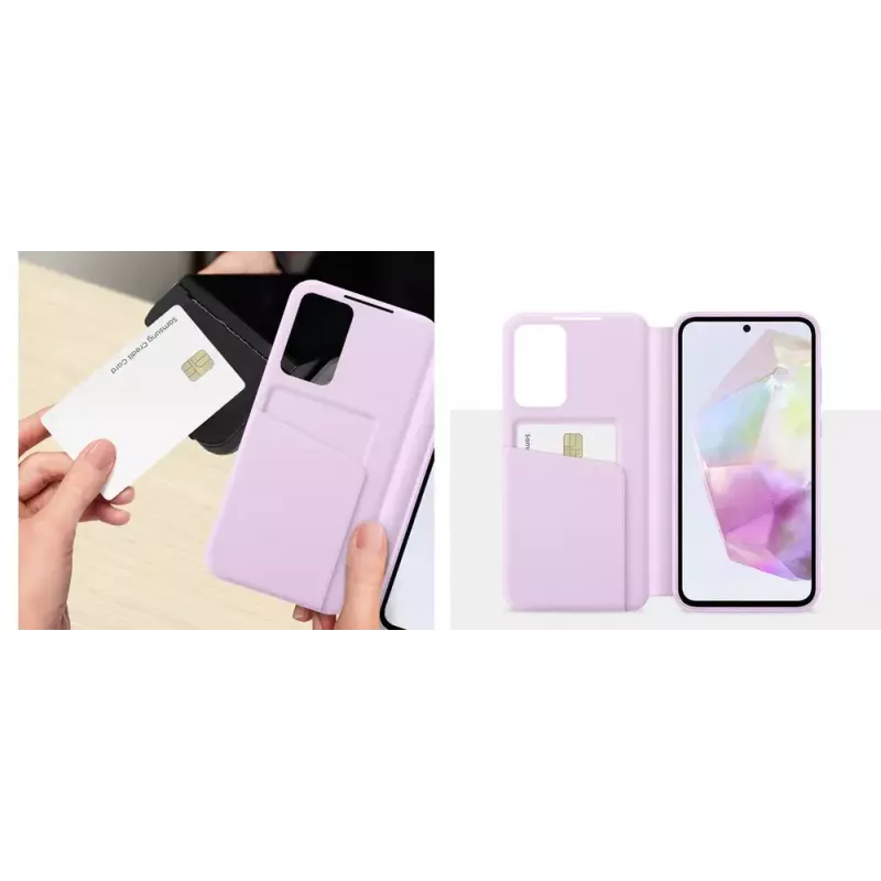 Samsung EF-ZA356CVEGWW Smart View Wallet Case funda tipo cartera para Galaxy A35 5G, lavanda