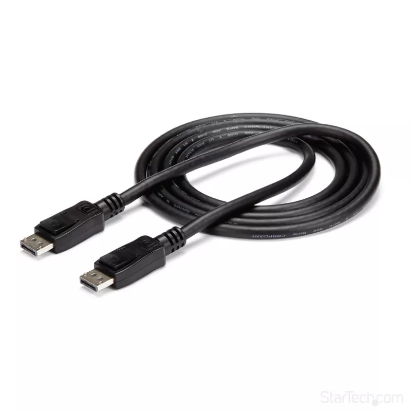 Cable DisplayPort 1.2 StarTech.com 1,8 m (6ft) – cable DisplayPort 4K x 2K Ultra HD certificado VESA – cable DP a DP para monitor – cable de vídeo/display DP – conectores macho DP con bloqueo