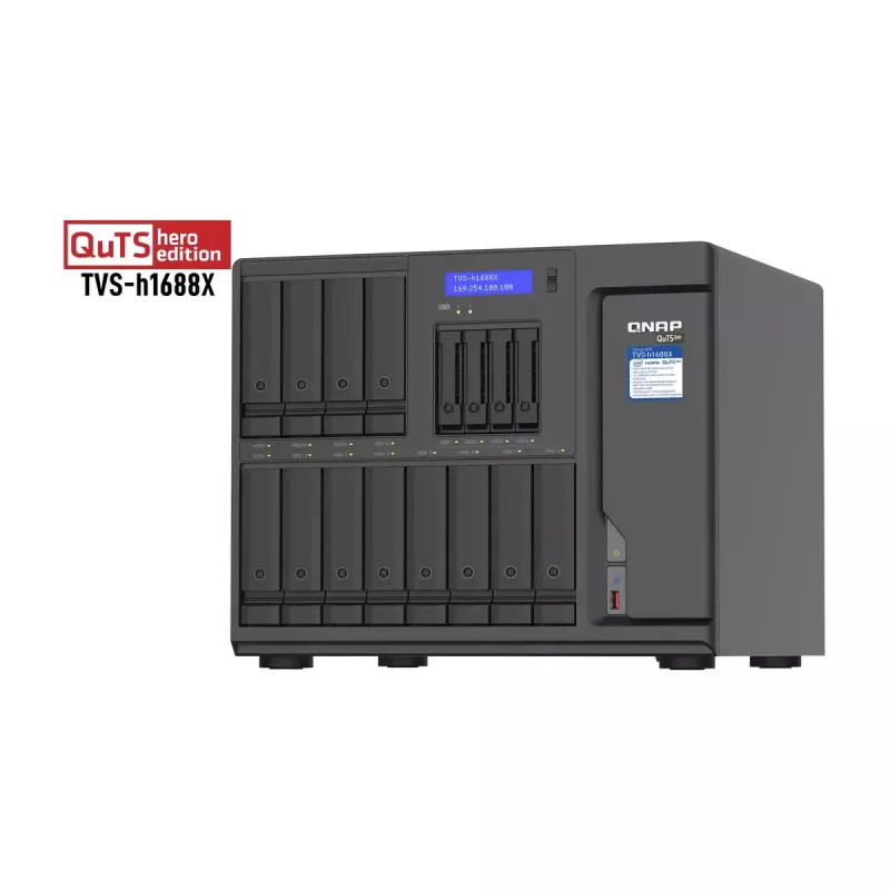 QNAP TVS-h1688X NAS Torre Intel® Xeon® W-1250 32 GB DDR4 0 TB QuTS hero Black