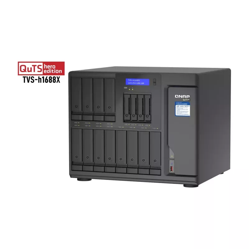 QNAP TVS-h1688X NAS Torre Intel® Xeon® W-1250 32 GB DDR4 0 TB QuTS hero Black
