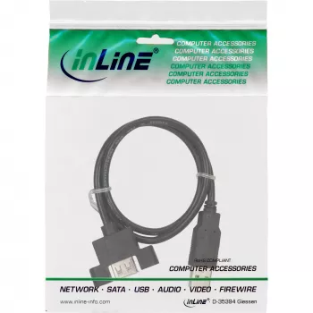 Cable adaptador USB 2.0 InLine Type-A macho / A hembra para placa de ranura, 0,6 m