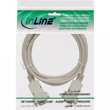 Cable módem nulo InLine DB9 hembra / hembra, confeccionado, gris, 2 m