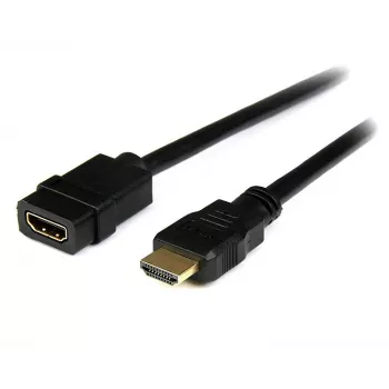 StarTech.com Cable de prolongación HDMI de 2 m (6 ft) – Conector HDMI a conector hembra HDMI – Cable HDMI de prolongación 4K – Cable HDMI 4K 30 Hz UHD con Ethernet M/H – Cable HDMI 1.4 de alta velocidad – Cable de prolongación HDMI