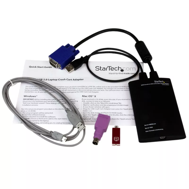 Adaptador StarTech.com KVM consola a USB 2.0 para carro de portátil