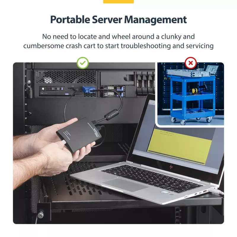 Adaptador StarTech.com KVM consola a USB 2.0 para carro de portátil