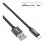 Cable USB Lightning InLine, para iPad, iPhone, iPod, negro/aluminio, 2 m certificado MFi