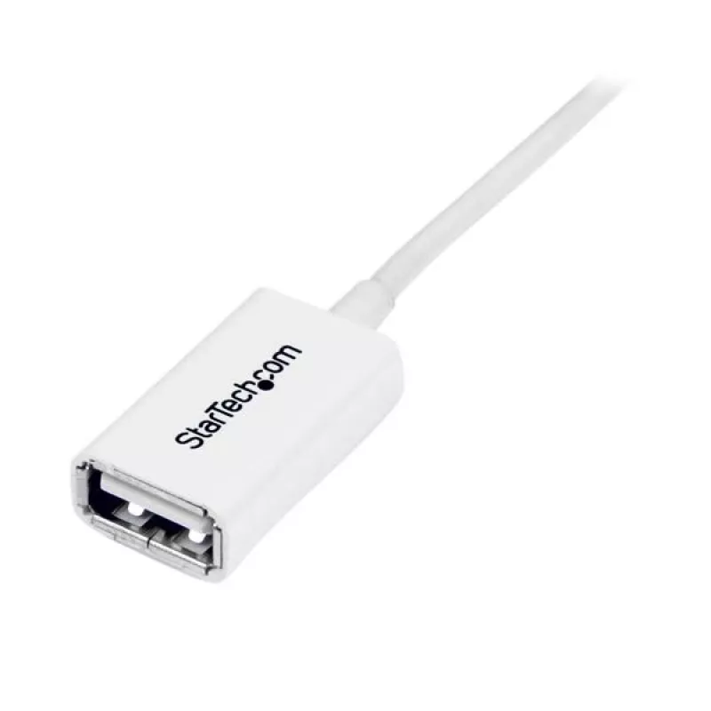 StarTech.com USBEXTPAA1MW cable alargador USB 2.0, USB-A a USB-A, macho/hembra, 1 m, blanco