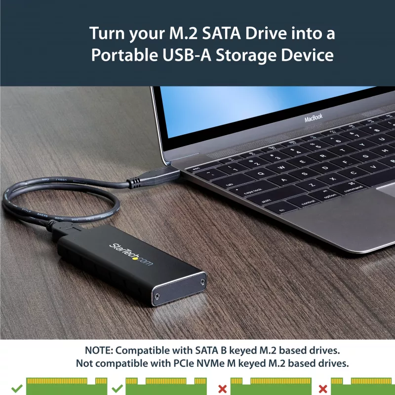 Carcasa SSD M.2 StarTech.com para SSD M.2 SATA - USB 3.1 (10 Gbit/s) con cable USB-C