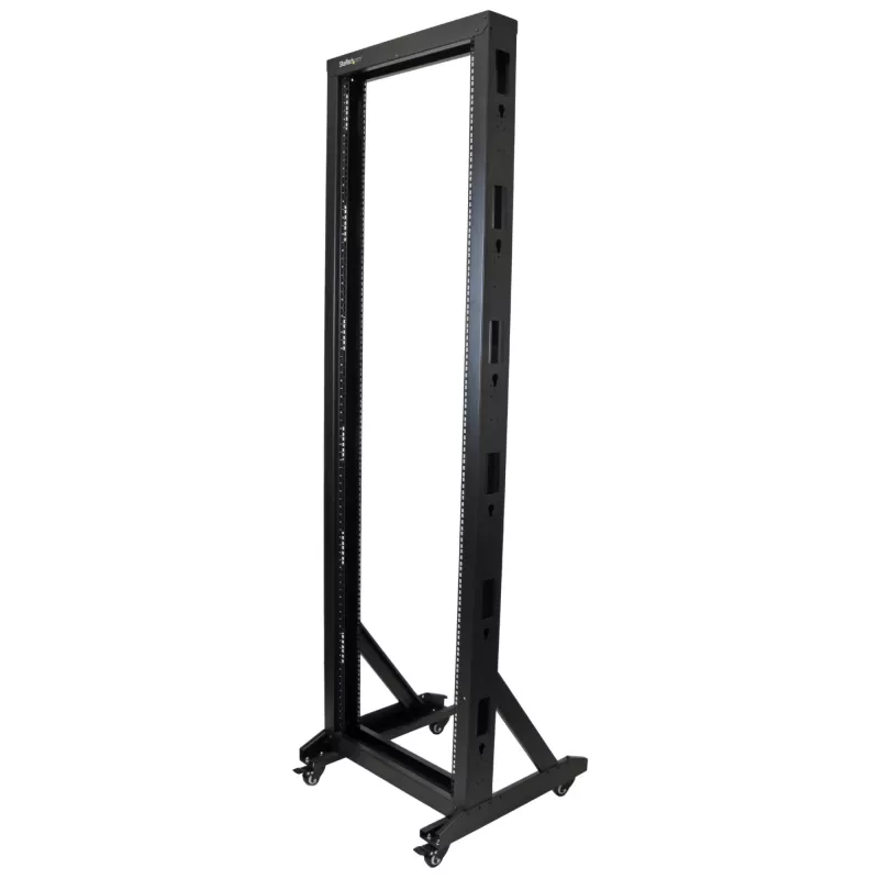 Rack de servidor StarTech.com de 2 postes 42U estructura abierta móvil, rack de red de 19
