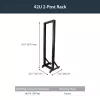Rack de servidor StarTech.com de 2 postes 42U estructura abierta móvil, rack de red de 19