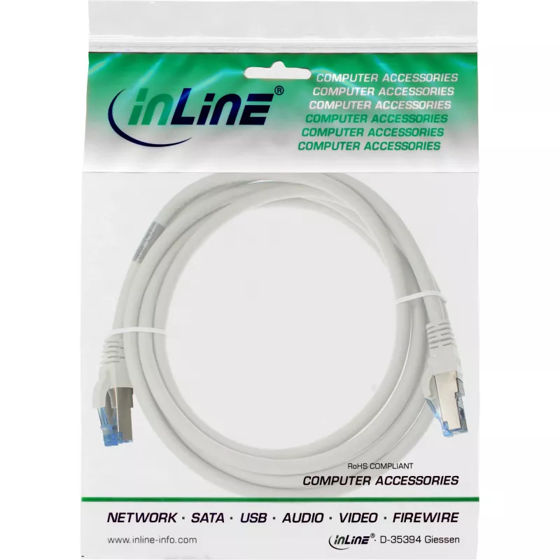 InLine Cable de red S/FTP PiMF Cat.6A libre de halógenos 500 MHz blanco 2 m