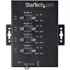 StarTech.com Hub serie de 4 puertos USB a adaptador RS232/RS485/RS422 - Hub convertidor serie USB 2.0 a DB9 industrial - Certificado IP30 - Hub serie de metal montable en carril DIN - Protección ESD de 15kV