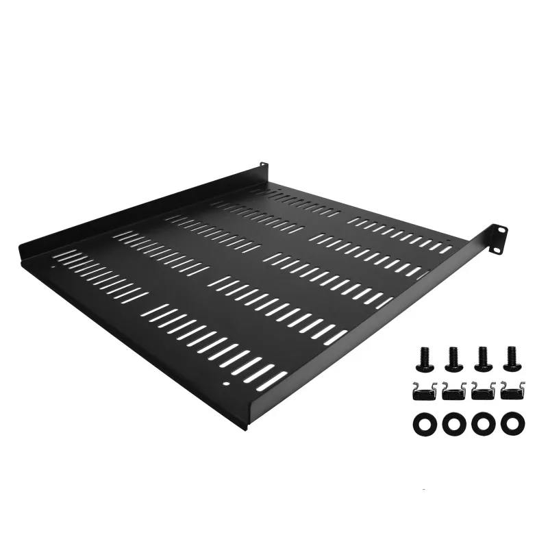 StarTech.com SHELF-1U-20-FIXED-V bandeja ventilada 1U para rack de servidor, 19", en voladizo, montaje frontal, capacidad de 25 kg, 20" (50 cm) de profundidad, negro