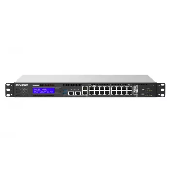 QNAP QGD-1602P Switch gestionado L2 Gigabit Ethernet (10/100/1000) Power over Ethernet (PoE) 1U negro, gris