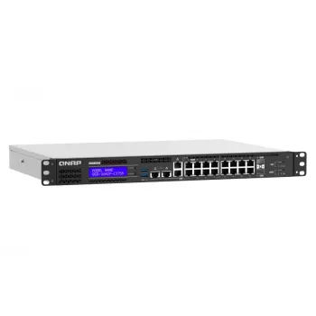 QNAP QGD-1602P Switch gestionado L2 Gigabit Ethernet (10/100/1000) Power over Ethernet (PoE) 1U negro, gris