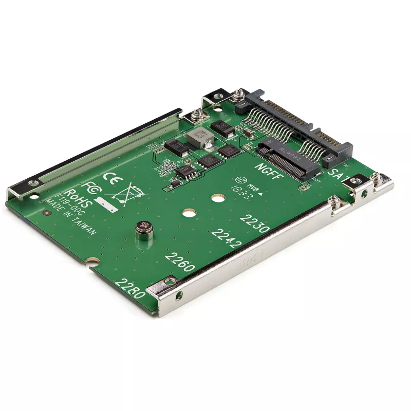 StarTech.com Adaptador de SSD M.2 SATA a SATA de 2,5 pulgadas - Convertidor M.2 NGFF a SATA - 7mm - Soporte open-frame - Adaptador de disco M2