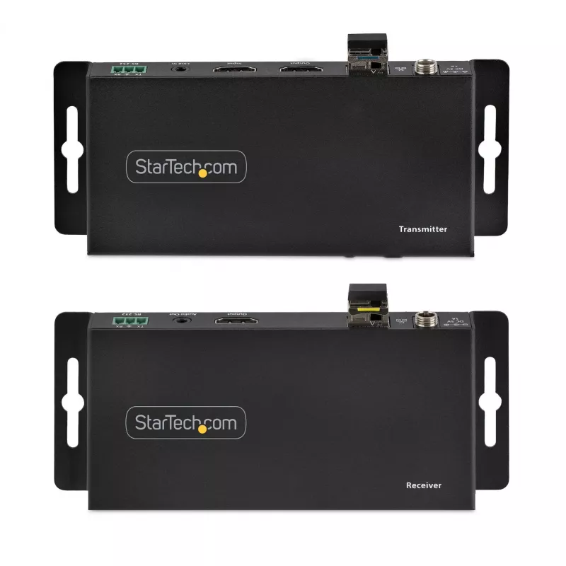 StarTech.com ST121HD20FXA2 kit extensor HDMI por fibra óptica 4K 60Hz, hasta 1 km (monomodo) / 300 m (multimodo), LC, HDR, HDCP, audio/RS232/IR, transmisor y receptor